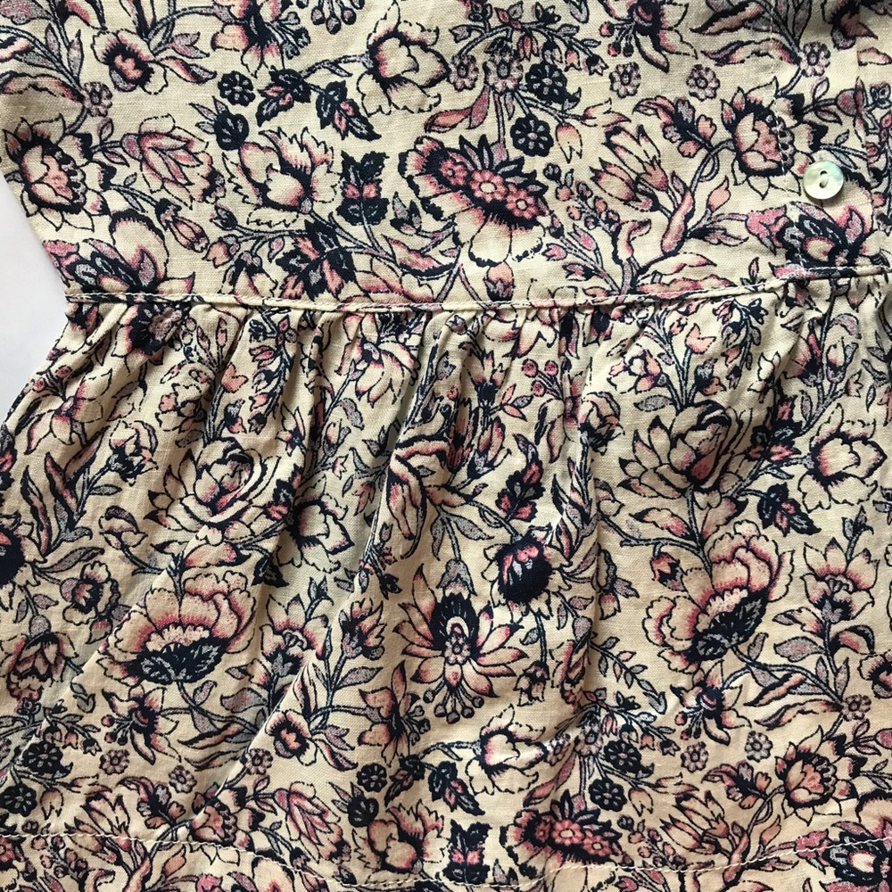 Rachel Zoe Floral Linen Peplum Blouse - Picture 3 of 8
